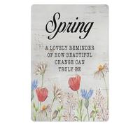 Farmhouse Seasonal Wall-Art Spring Quote A Lovely Reminder of Lifes Changes Rustic Metal Sign for Home Decor 8 X 12 inch