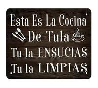 Farmhouse Spanish Kitchen Sign Rustic Metal Tin Plaque Wall Decor for Cooking Area Dining Room Home Cafe 8 X 12 in
