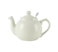 Farmhouse - Tetera con infusor, cerámica, marfil mate, 2 tazas (600 ml)