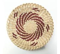 Farmhouse Woven Wall Basket Decor, Handmade Round Grass Wall Hanging, Rustic Wall Art for Living Room Bedroom Kitchen, Decorative Tray or Table Placemat(D,Diameter 30 cm)
