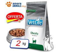 Farmina Cat Vet Life Natural→ Obesidad - 2KG - Reduce Peso en Exceso para Gatos