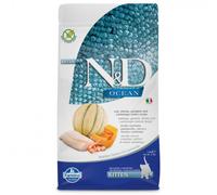 Farmina N&D Ocean Kitten - Pienso seco para gatito - Bacalao, camarones, calabaza y melón - Cantidad: 1,5 kg