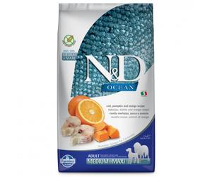 Farmina N&D Ocean Medium/Maxi - Pienso para perros adultos medianos y grandes - Bacalao, calabaza y naranja - Cantidad: 2,5 kg