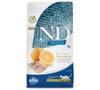 Farmina N&D Ocean Neutered - Pienso seco para gato adulto esterilizado - Arenque y naranja - Cantidad: 1,5 kg