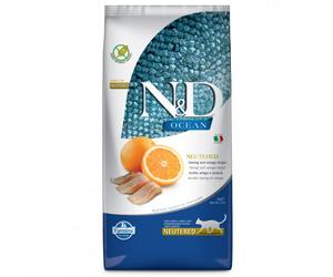Farmina N&D Ocean Neutered - Pienso seco para gato adulto esterilizado - Arenque y naranja - Cantidad: 5 kg
