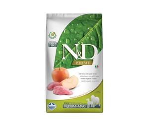 Farmina N&D Prime Dog Dry Media/Maxi-Breed - Jabalí sin grano y manzana 5.5 libras