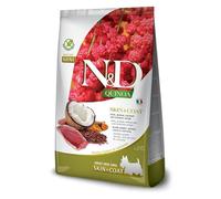 Farmina, N&D Quinoa Skin & Coat, pato, coco y cúrcuma, perro adulto mini, 7 kg