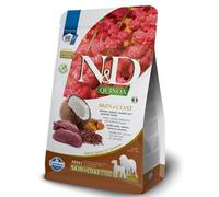 Farmina, N&D Quinoa Skin & Coat, venado, coco y cúrcuma, perro mediano/maxi, 2,5 kg