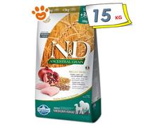 Farmina N y D Ancestral Grain Selección Adulto Medio Maxi Pollo Y Melogran 15KG