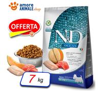 Farmina Perro N&D Océano Adulto Mini → Salmón Y Merluza Y Melón - 7 Kg - Perros