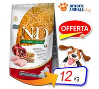 Farmina N&D Ancestral Grain Puppy Medium/Maxi - Pienso seco para perros medianos y grandes - Pollo y granada - Cantidad: 12 kg