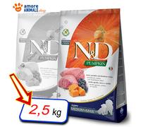 Farmina Perro N y D Pumpkin Puppy Med / Maxi →Cordero Mirtillo - 2,5/12 KG