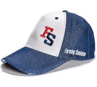 Farming Simulator 5 Panel Trucker Cap béisbol de Aspecto Usado, con Logotipo, 100% algodón, Color Azul-Blanco, Gorra (Giants.001)