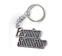 Farming Simulator Llavero Metálico, Diseño de Logotipo Original, 60 x 60 x 15 mm, Negro y Plateado, Accesorio para Fans