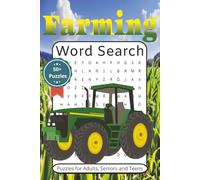 Farming Word Search Puzzle: Word Searches with Easy to Read Print about Animals, Machines, Agriculture and More | 6x9 inches, 110 pages | 50+ Puzzles ... Gift for Vacations, Holidays and Free Times
