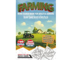 Farming Word Search Puzzles for Adults - Large Print Word Games Activity Book for Seniors: 90+ Brain Games, Word Find, Crosswords & Travel Puzzles to ... Skills - Perfect Gift for Puzzle Lovers