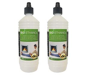 Farmlight 2 litros de bioetanol > 95% - 96,6% Premium para chimeneas de etanol, antorchas de bambú, residuos de combustión Limpia, de materias primas renovables