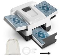 FarmNix Barajador de Cartas Automático, Mezclador Eléctrico para 1-2 Barajas, 2000mAh Recargable, para Póquer UNO, Blackjack, Phase 10, Texas Hold'em