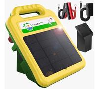 FarmNix Pastor Eléctrico Solar 16KM, 0.2J/8KV Energizador de Cercas con Batería de Litio Recargable de 10400mAh y Panel Solar de 4.3W para Ganado, Caballos, Ovejas, Cerdos y Aves de Corral