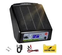 FarmNix Pastor Eléctrico Solar 32km con Batería de Litio, Salida Ajustable 6-12KV 0.3-2J, Panel 6W & Batería 18Ah(18000mAh), IP55 Resistente para Caballos, Ganado, Jabalíes