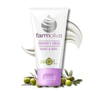 FARMOLIVA Crema de Manos Reparadora y Uñas con AOVE Premium y Vitaminas A, E y K | Hand Cream Hidratante Antiedad para Manos Muy Secas | Crema de Manos Hidratante para Frío, Uñas y Cutículas