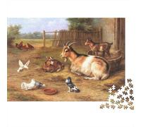 Farmyard Animals Puzzles 1000 Piezas Reciclado Rustic Style Mayores Puzzles Fiesta Juego Accesorios Idea for Familia and Friends Cumpleañoss 38x26cm/1000pcs