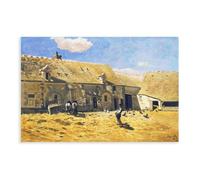 Farmyard at Chailly by Claude Monet - Lienzo decorativo para pared, para decoración del hogar, escuela, oficina, sin marco, 40,6 x 61 cm