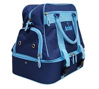 Farne Mochila para bolos, de cuatro niveles, de nailon, plana, verde, corta, Navy Blue/Sky Blue