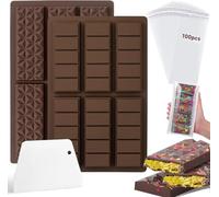 Farnirvana 2 Piezas Molde Tableta Chocolate, Turron Silicona, Para Hacer Dulces