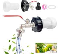 Farnirvana Grifo de drenaje IBC, 3/4" Adaptador de Tanque, Grifo Deposito 1000 litros S60X6, para de recolección de agua de lluvia de lluvia y cisterna