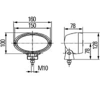 Faro adicional de halógeno montaje exterior Cristal dispersor con dibujos HELLA