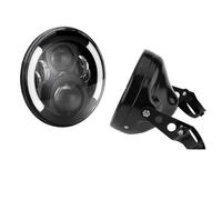 Faro Adicional para Moto Faro de motocicleta de 7 pulgadas y 60W con ojo angular, faro Led, anillo embellecedor de cubo con carcasa de 7 pulgadas. Luz Delantera de Motocicleta(60W black set A)