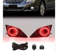 Faro Antiniebla para Corolla para Altis 2008 2009 2010 Luz Conducción Automática Luz Diurna Halógena LED Luz Diurna Lámpara Antiniebla Angel Eyes Antiniebla Delantero(White Red Rings)