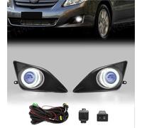 Faro Antiniebla para Corolla para Altis 2008 2009 2010 Luz Conducción Automática Luz Diurna Halógena LED Luz Diurna Lámpara Antiniebla Angel Eyes Antiniebla Delantero(White White Rings)
