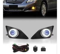 Faro Antiniebla para Corolla para Altis 2008 2009 2010 Luz Conducción Automática Luz Diurna Halógena LED Luz Diurna Lámpara Antiniebla Angel Eyes Antiniebla Delantero(Yellow White Rings)
