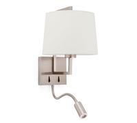 Faro Barcelona 20172-02 - FRAME Aplique níquel mate/beige con lector LED