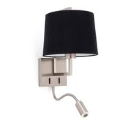 Faro Barcelona 20172-03 - FRAME Aplique níquel mate/negra con lector LED