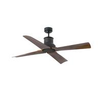 Faro Barcelona 33481 - WINCHE Ventilador de techo ø130 motor DC Negro Mate 4 Palas color marron ip44