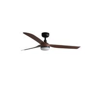 Faro Barcelona 33817-21 - PUNT LED Ventilador de techo negro/madera oscura con motor DC