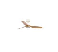 FARO BARCELONA 33821 - MINI PUNT S Ventilador blanco/madera clara DC
