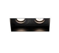 Faro Barcelona 40123 - HYDE SQ 2L Empotrable negro cuadrado orientable sin marco