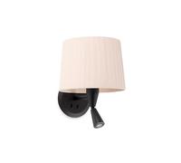 Faro Barcelona 64309-35 - SAMBA Aplique con lector negra/encintada beige