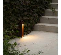 FARO BARCELONA Baliza LED Cerler, marrón, 35 cm, metal, IP65, CCT