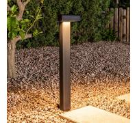 FARO BARCELONA Baliza LED de pie, negra, aluminio, altura 58 cm True