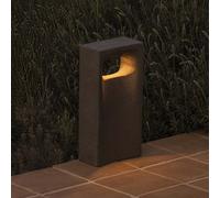 FARO BARCELONA Baliza LED Glint, 3000K, 40 cm, gris, hormigón, IP55 True