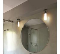 FARO BARCELONA Lámpara de techo para baño Brume LED, antracita, cristal, Ø 8 cm EC:EPREL:1055109