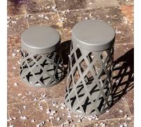 FARO BARCELONA Lámpara sobremuro LED Shadow, gris oscuro, aluminio, altura 45 cm EC:EPREL:1024601