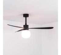 FARO BARCELONA Ventilador de techo Amelia Ball lámpara LED negro