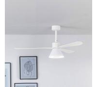 FARO BARCELONA Ventilador de techo Amelia Cone lámpara LED blanco