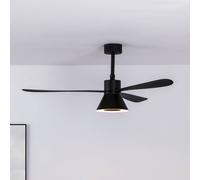FARO BARCELONA Ventilador de techo Amelia Cone lámpara LED, negro